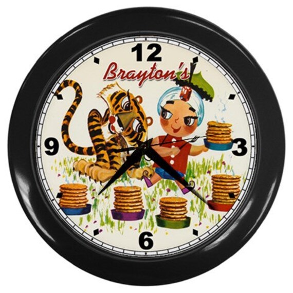 Sambo's+Diner Sambo's Restaurant Diner Style Sign Black Wall Clock by KusCase