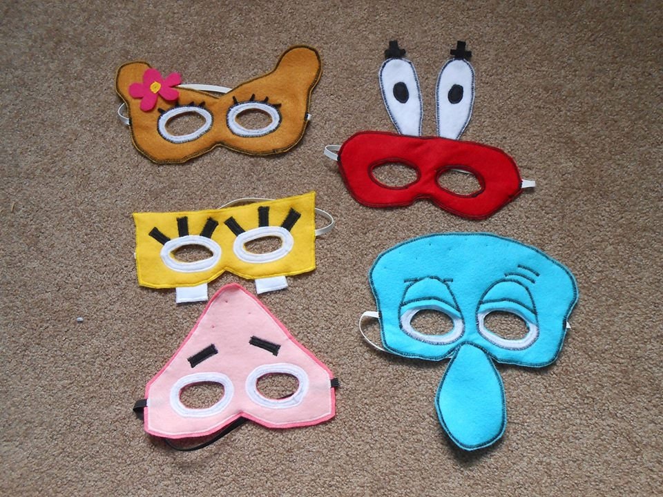 Sponge Bob Party Mask Set by on Etsy