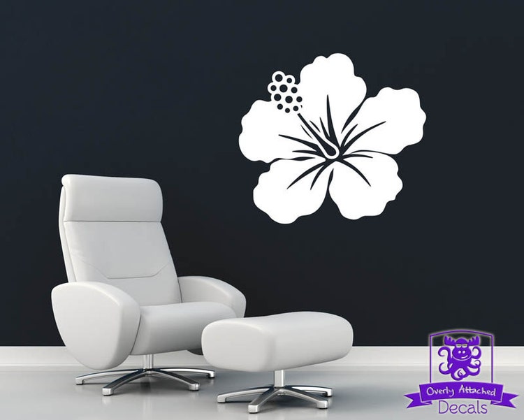 Hawaiian Flower Wall Decal by OverlyAttachedDecals on Etsy