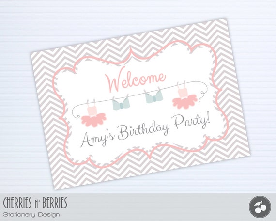 Ballerina Party - Printable Welcome Sign Il_570xn