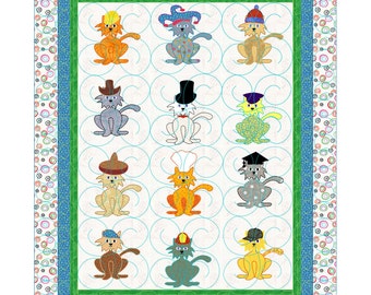 Boy or Girl Baby Quilt Pattern Cat with a Hat