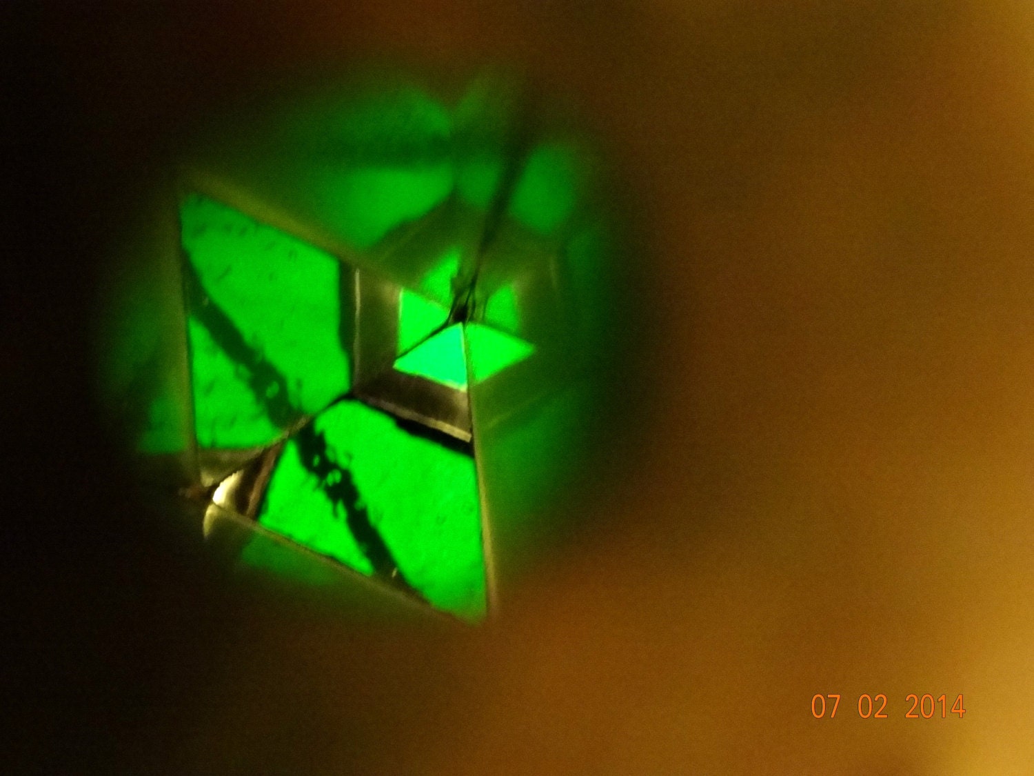 Antique Brass Kaleidoscope with Double Stained Glass Wheels