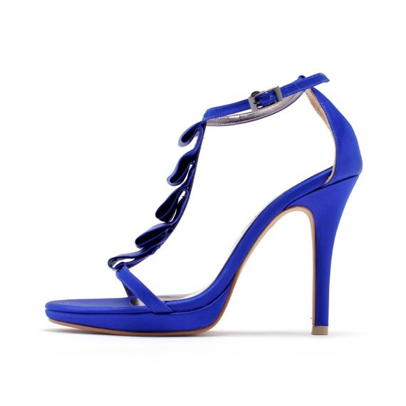 Cobalt Blue Custom Made Heels Something Blue Wedding Shoes