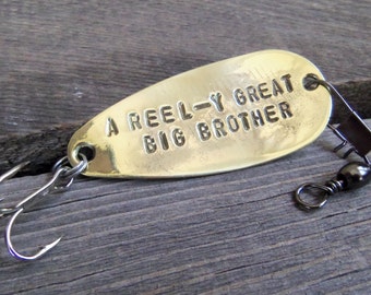 Spoon Lure Copper Anniversary Gift Brass Father's Day Personalized Fishing Gift for Dad Husband Uncle Promoted to Big Brother Spinner Men