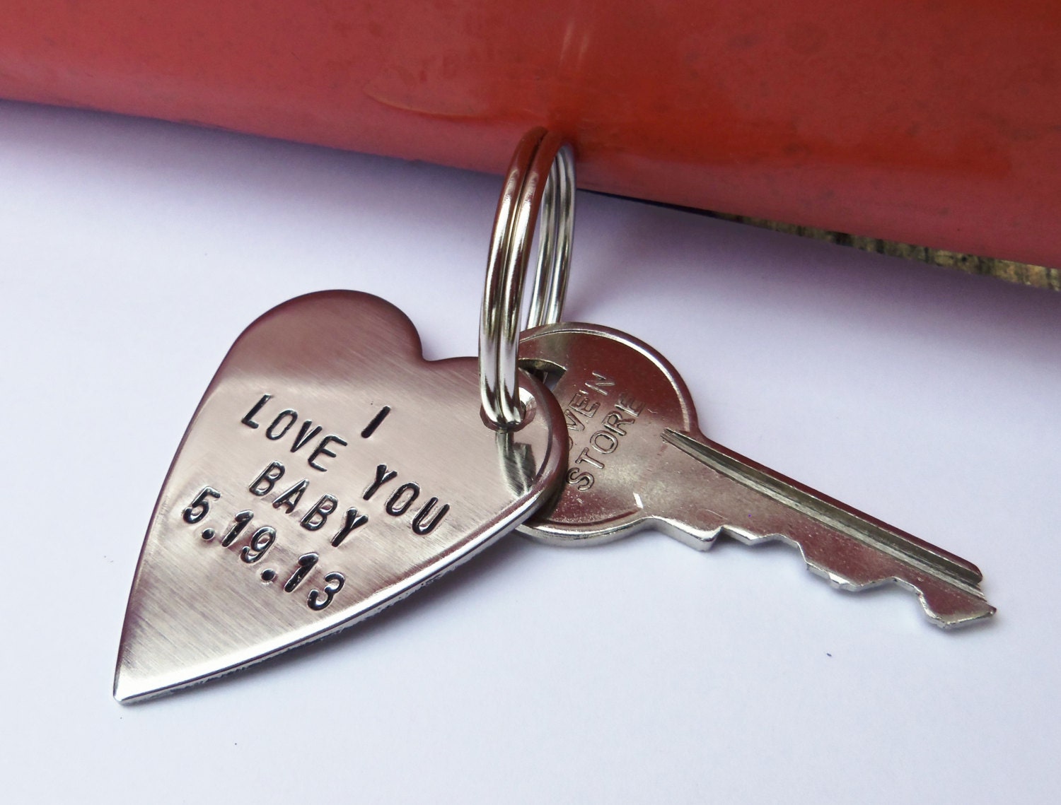 I Love You Baby Mens Keychain Boyfriend Key Chain Keyring for