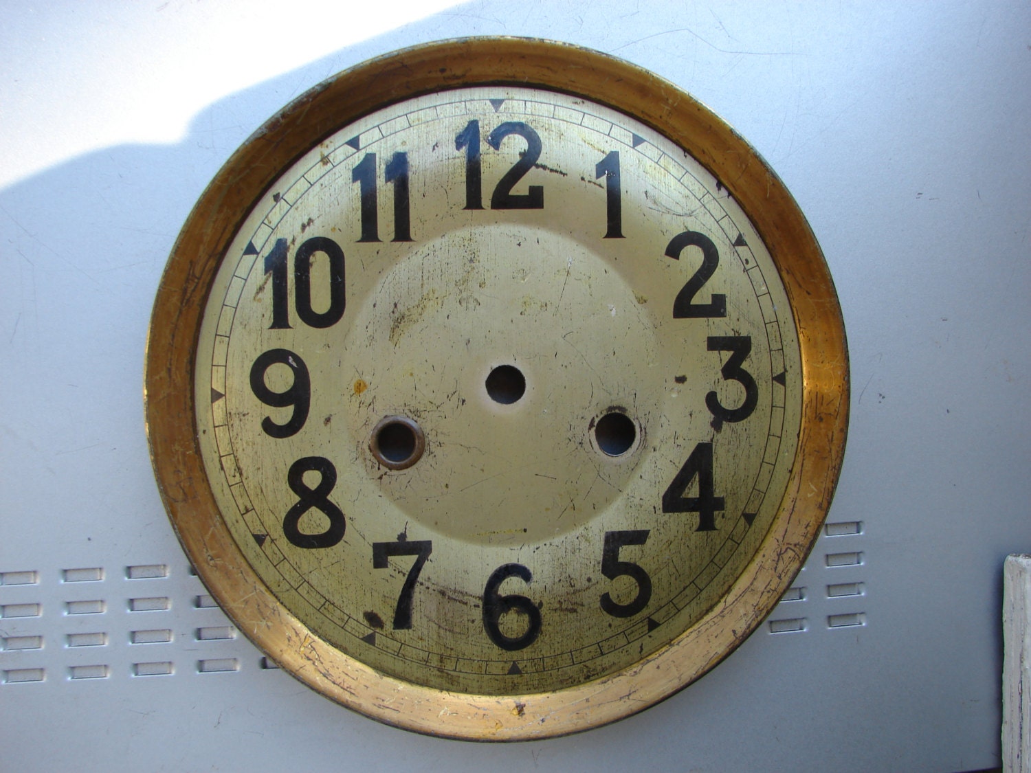 Antique clock parts / Wall clock Gustav Becker brass dial