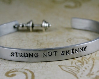 Hand stamped Aluminum Bracelet Weight lifting, work out, Personal ...
