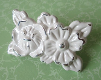 Cream White Dresser Knobs Pulls Drawer Knob Pulls Handles Knobs Cabinet Handles Door Knob Chic Gold Silver Rose Flower Decorative Furniture