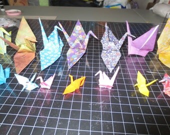 100 Origami Paper cranes Random Set