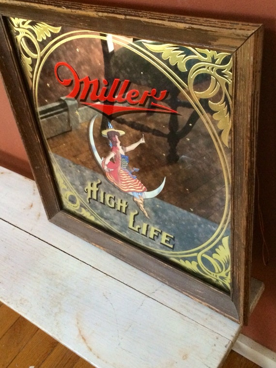 Vintage Miller High Life Beer Mirror