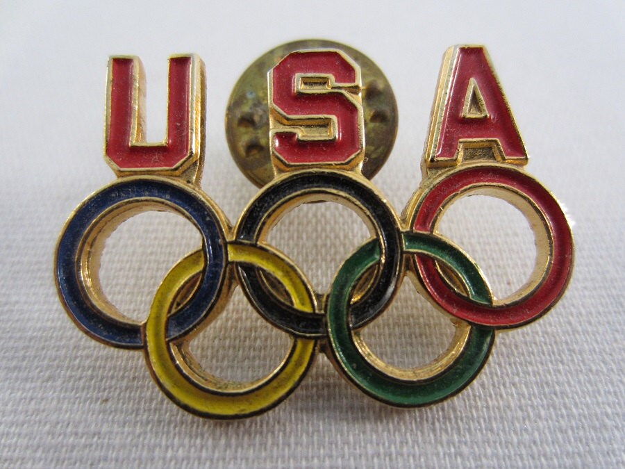USA Olympic Lapel Pin Enamel Pin with USA Olympic Rings