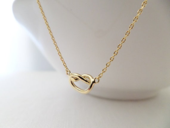 Gold Silver or Rose gold Love Knot necklace...Tie the Knot