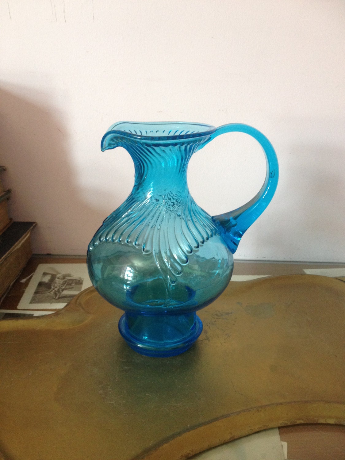 Vintage BLUE TIARA Glass Indiana Glass Blue by AnnmarieFamilyTree