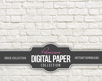 Digital Photography Backdrop Paper - Digital Brick Background Wallpaper - White Brick Background Paper High Res