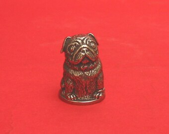 Pug Dog Russian Doll Thimble Pewter Collectors Thimble Pug Gifts