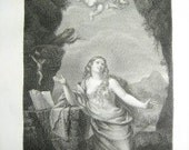 Henri Lauren French Engraving PRINT Mary Magdalen 1818