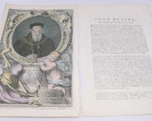 Heads of Illustrious Persons Antique Print John Russel Earl of Bedford 1740