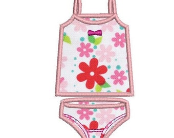 instant download embroidery design Applique lingerie underwear girl