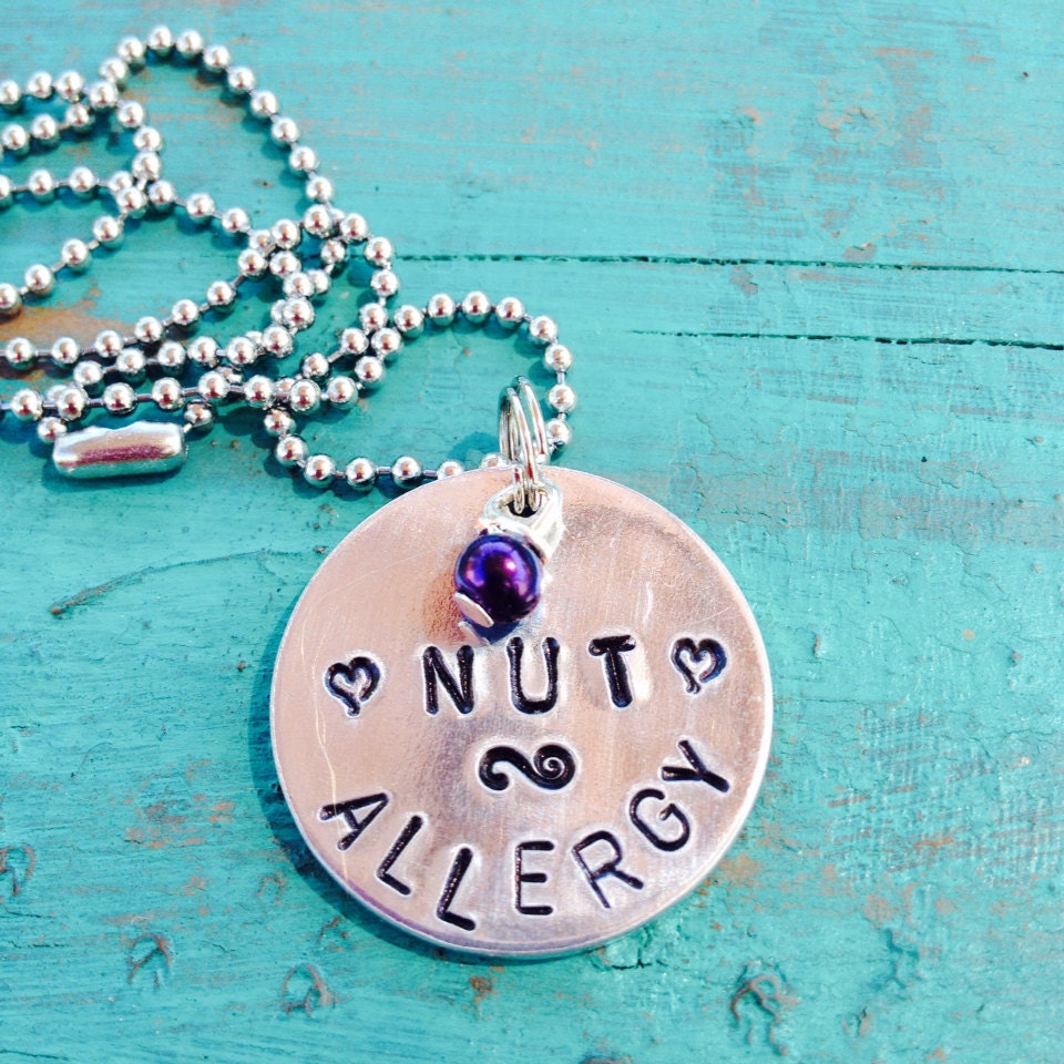 Allergy Necklace Nut Allergy Peanut Allergy by JewelryWithWords