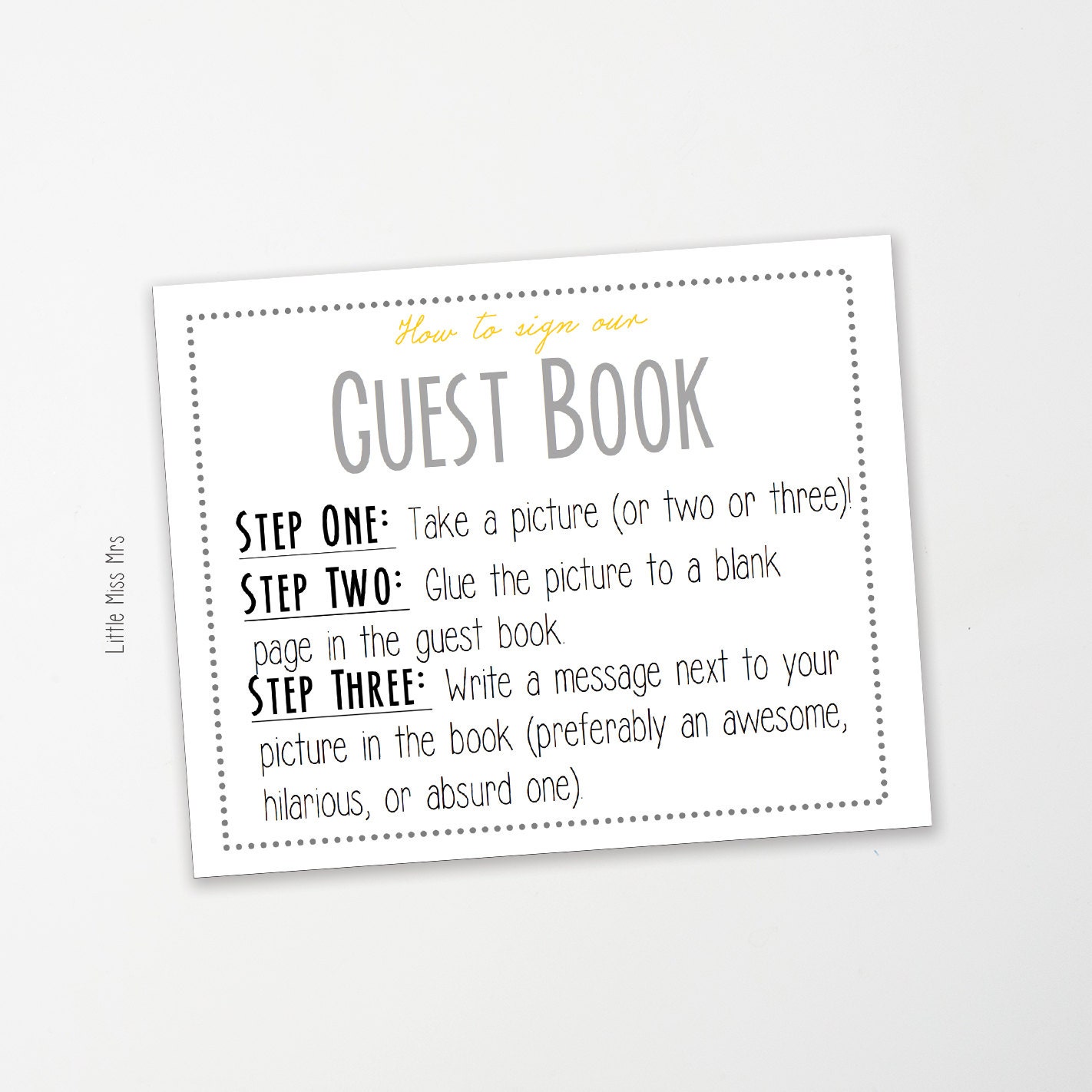guest sign in book template