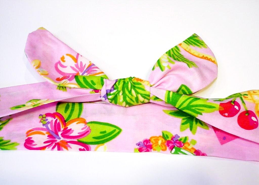 Pink Tropical Cooling Headband Gel Neck Cooler Bandana by iycbrand