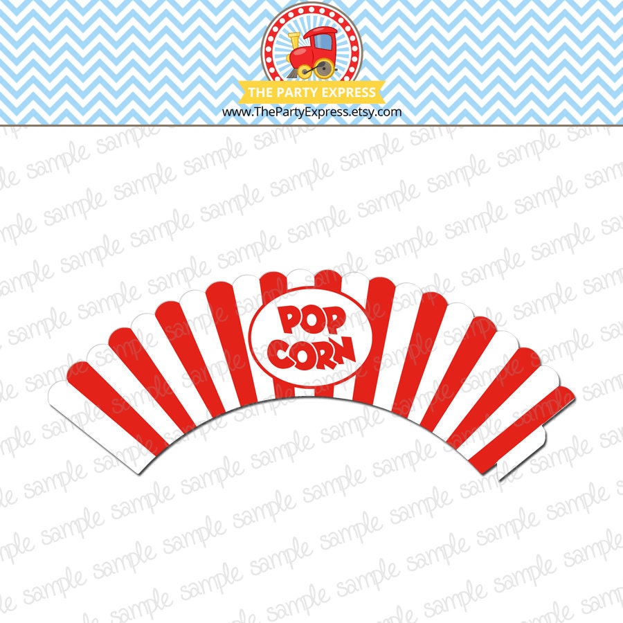 24 Popcorn Cupcake Wrappers Ready-To-Use by ThePartyExpress