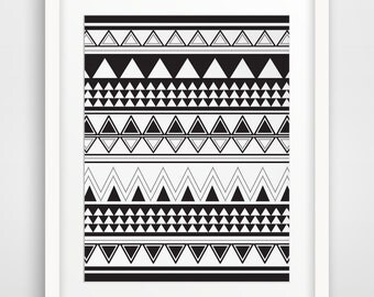 Tribal Print, Aztec Decor, Native American Art, Ethnic Decor, Boho Print, Hippie Art, African Wall Art, Mexican Decor, Gypsy Art, Ethnic Art
