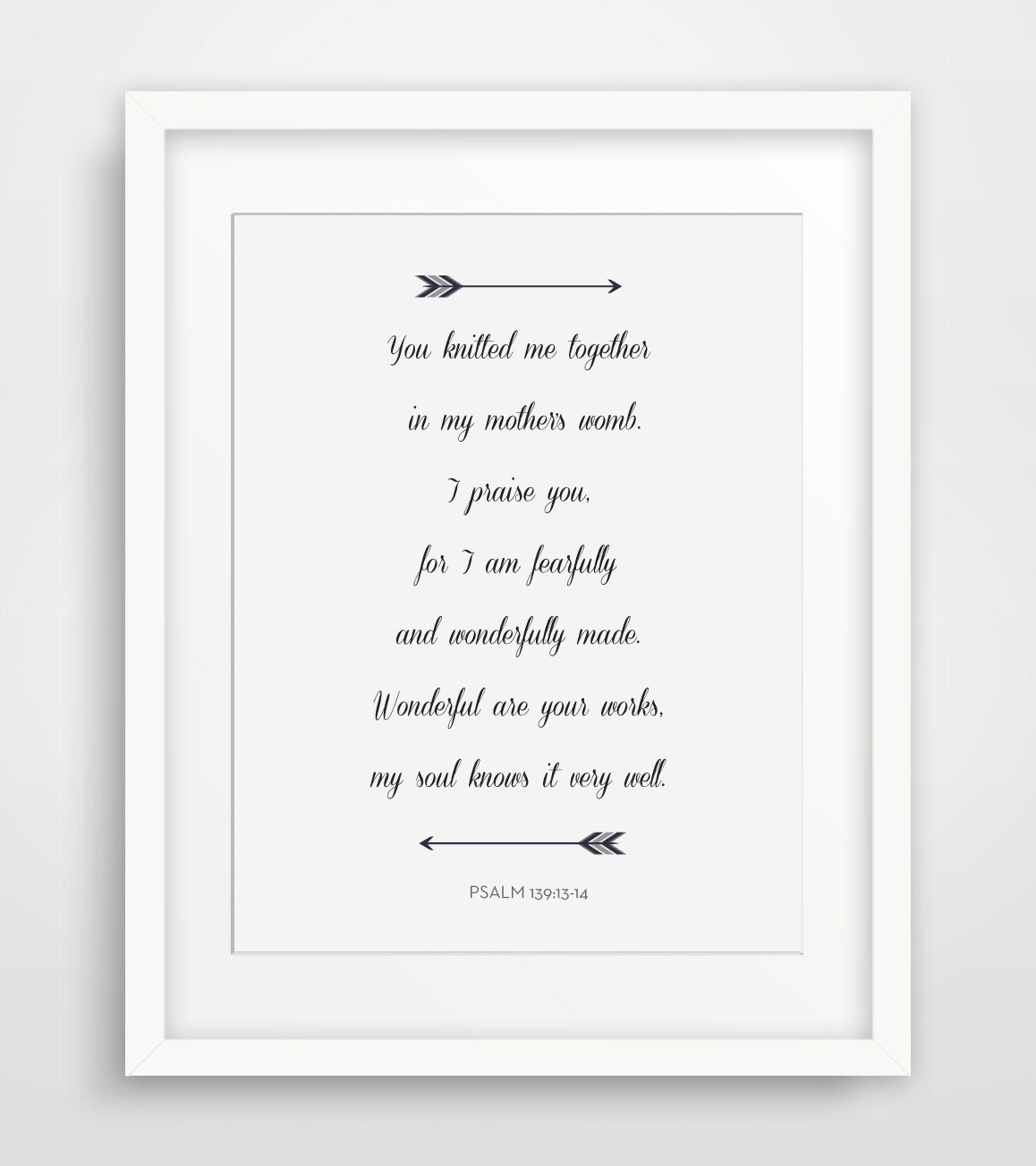 Psalm 139 Bible Verse Print Bible Verse Arrow Print Arrow