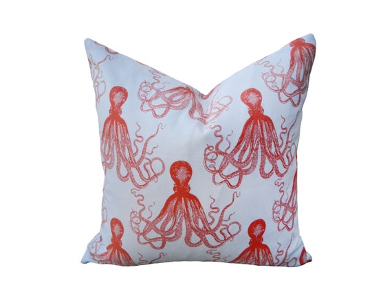 orange octopus pillow