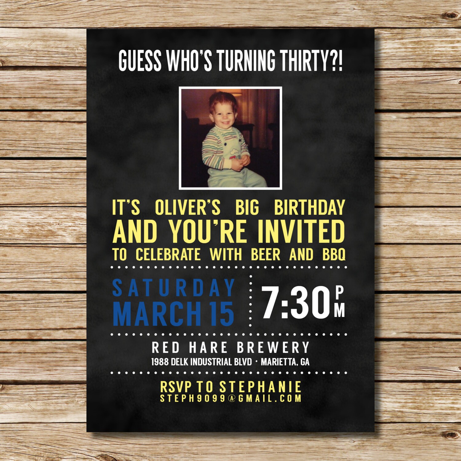 Funny Photo Milestone Birthday Invitation Guess Who's