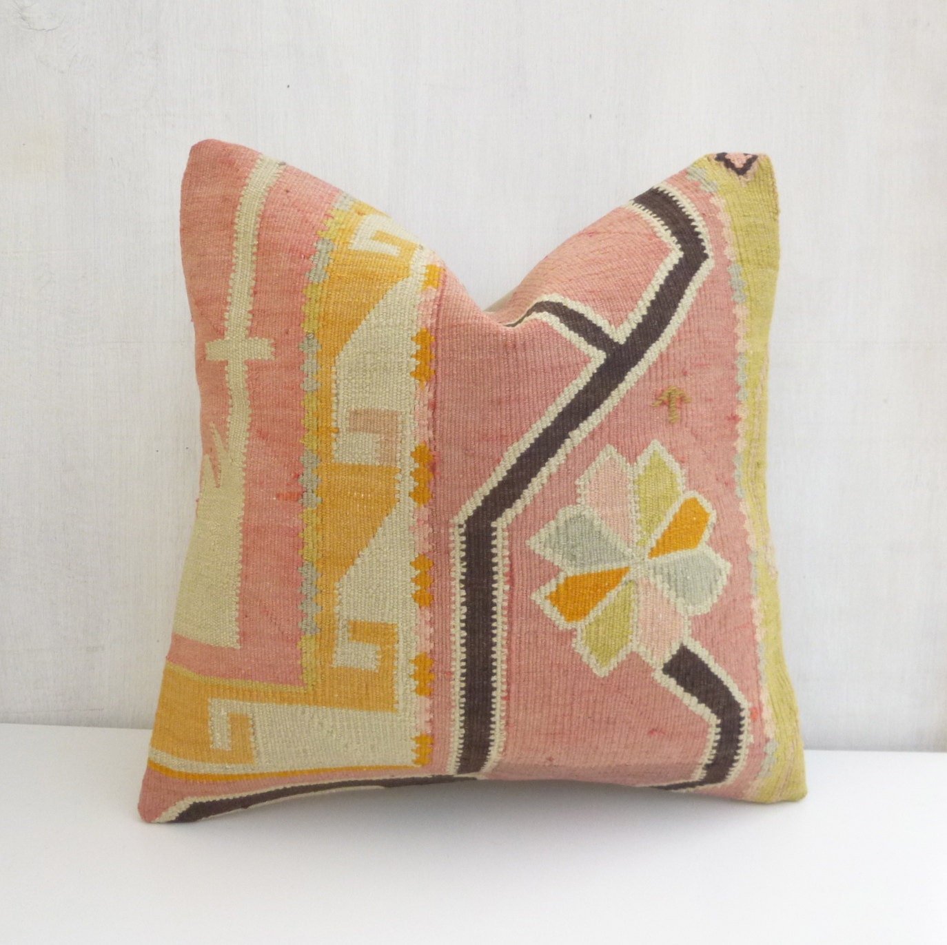 Modern Bohemian Decor Light Pink Throw Pillow by SophiesBazaar