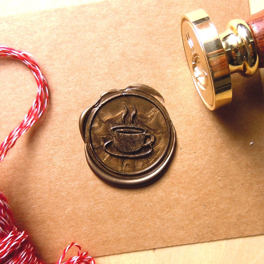 Coffee Wax Seal Stamp Cup of Coffee Custom Order