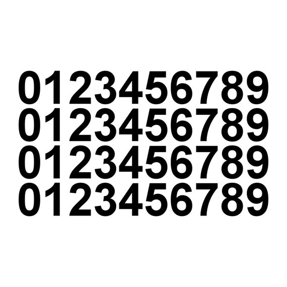 0-9 Numbers Set of 40 Vinyl Decals Stickers Helmet Boat