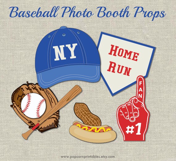 Baseball Photo Booth Props DIY Instant Download Adobe