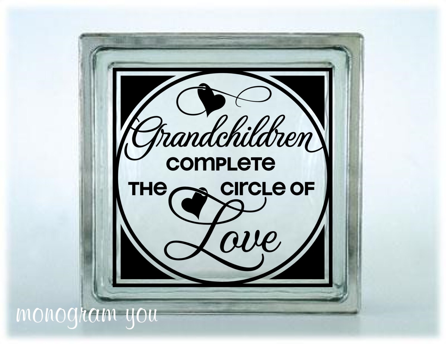 Glass Block Vinyl Decal 'Grandchildren complete the circle