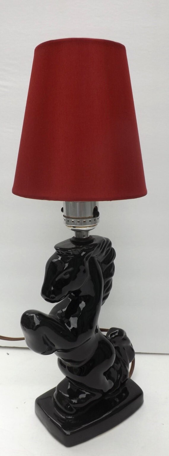 Vintage Black Rearing Horse Lamp by HomeontheRangetoo on Etsy