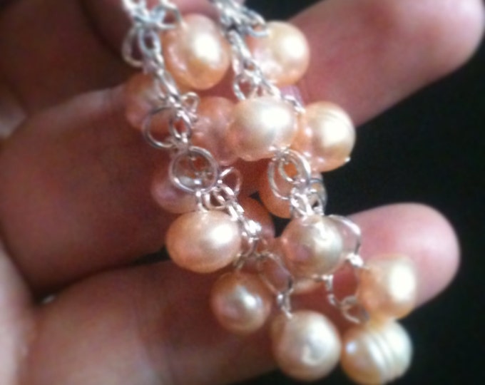 pink freshwater cultured pearl earrings