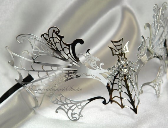 Filigree Laser Cut Metal Spider Masquerade by MasquerademaskStudio