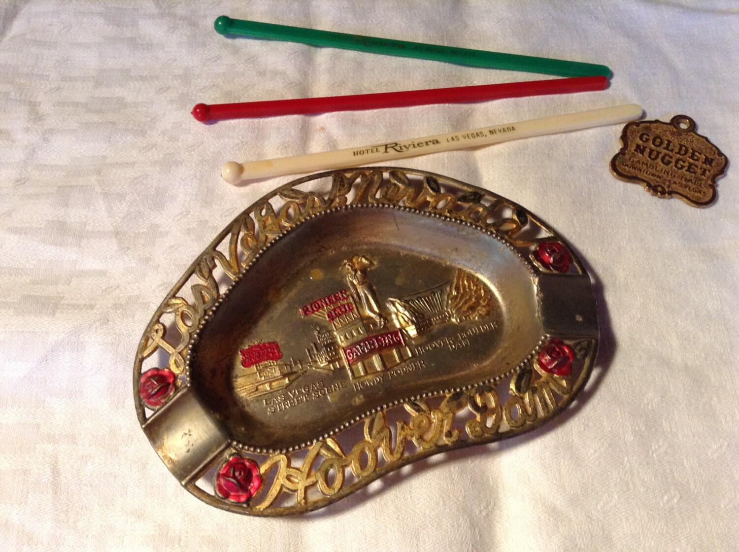 Vintage vegas memorabilia lot, golden nugget, RIVIERA casino, gambling Haute Juice