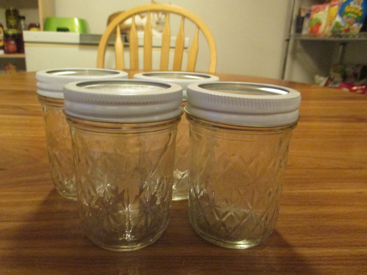 4 Ball Canning Jars 8 Oz 1 2 Pint Quilted By EverySecondCountsLLC   Il Fullxfull.612838646 Kk0h 