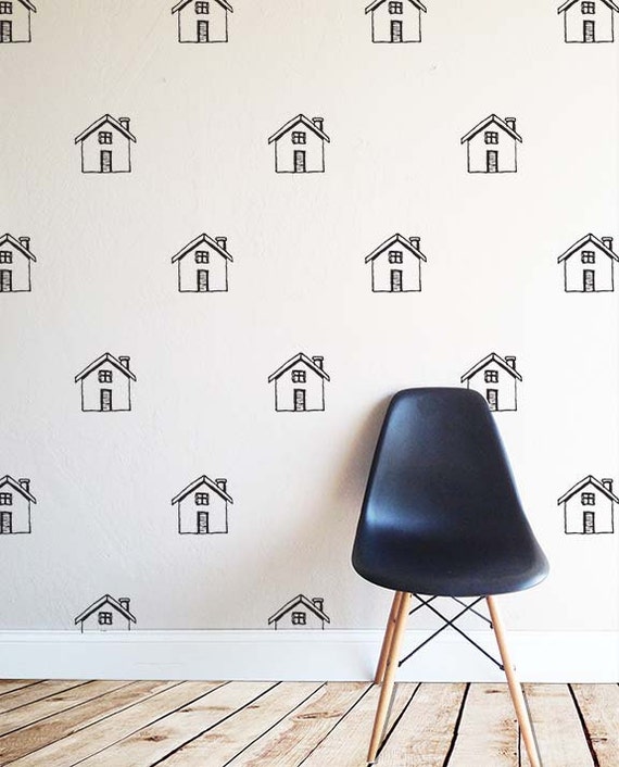 Items similar to Sketched Houses WALL DECAL on Etsy