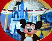 DISNEY MICKEY MOUSE Commemorative Collectible Plate Walt Disney World 1971 - 1986 Fifteenth Anniversary