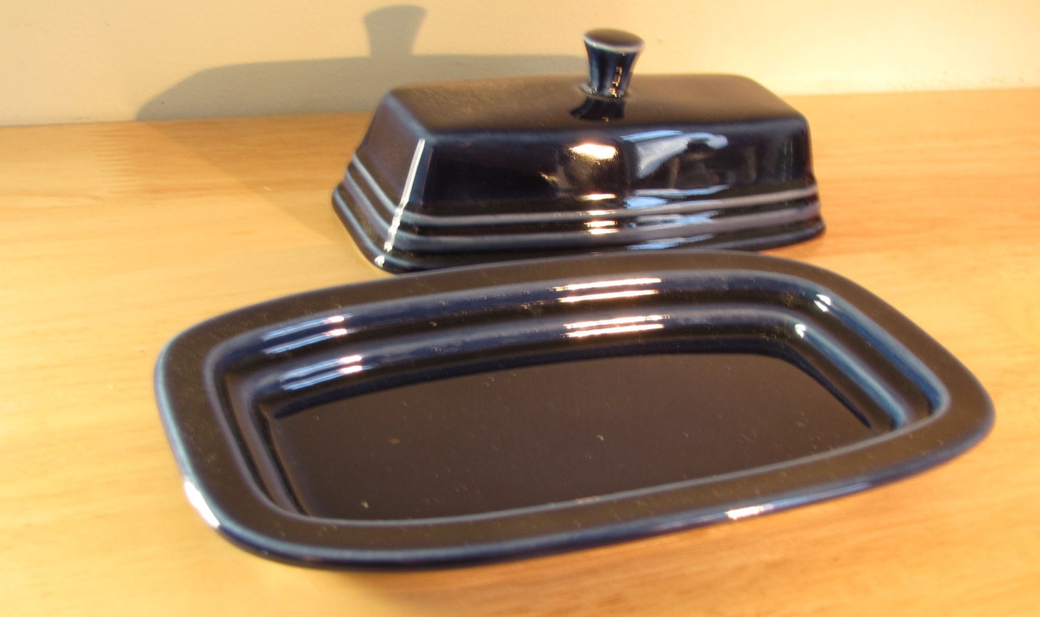 Vintage Fiesta ware Cobalt Butter Dish Retro Great Condition
