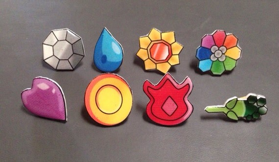 Indigo League Collectible Pokemon Badges by SparklyCharmsShop