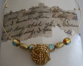 Choker. Recrafted. Vintage earring and beads.