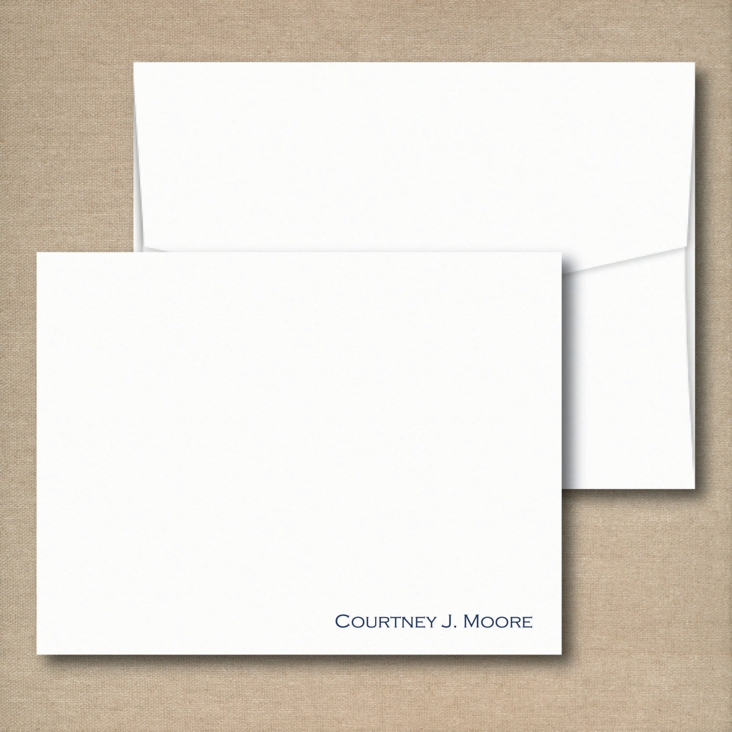 Personalized Stationery Folded Note Cards Set SIMPLY STATED