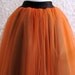 long orange tulle skirt