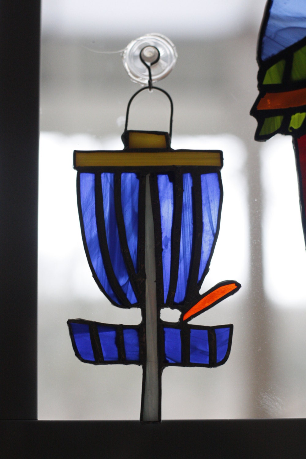 Stained Glass Disc Golf Basket Suncatcher