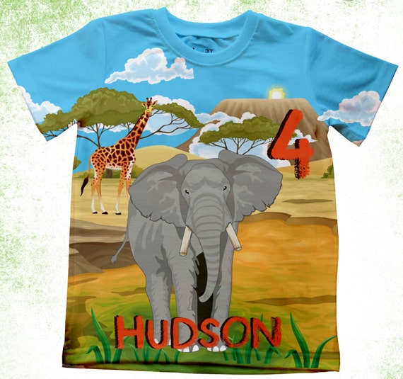 Personalized elephant Tshirt Boys zoo shirt Birthday zoo