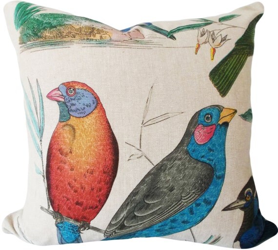 Blue Birds Pillow Cover Design Legacy by PillowTimeGirls on Etsy